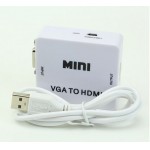 Преобразователь переходник VGA to HDMI Jack 3.5 звук, питаниe miniUSB