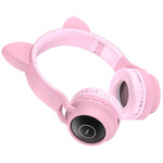 Гарнитура Bluetooth Hoco W27 Cat bt 5, jack 3,5, microUSB, Pink