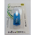 Card Reader Картридер LD409 SD microSD MMC MS Duo M2 white/blue
