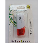Card Reader Картридер LD410 SD microSD MMC MS Duo M2 white/red