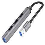 Разветвитель Hub USB Hoco HB26 4 порта USB type-A gray