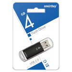 Флешка USB 2.0 4Gb SmartBuy V-Cut Black