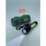 Фонарик ручной FL02 встроенный аккум 100mAh, 3 режима, Zoom, cob, зарядка Type-C